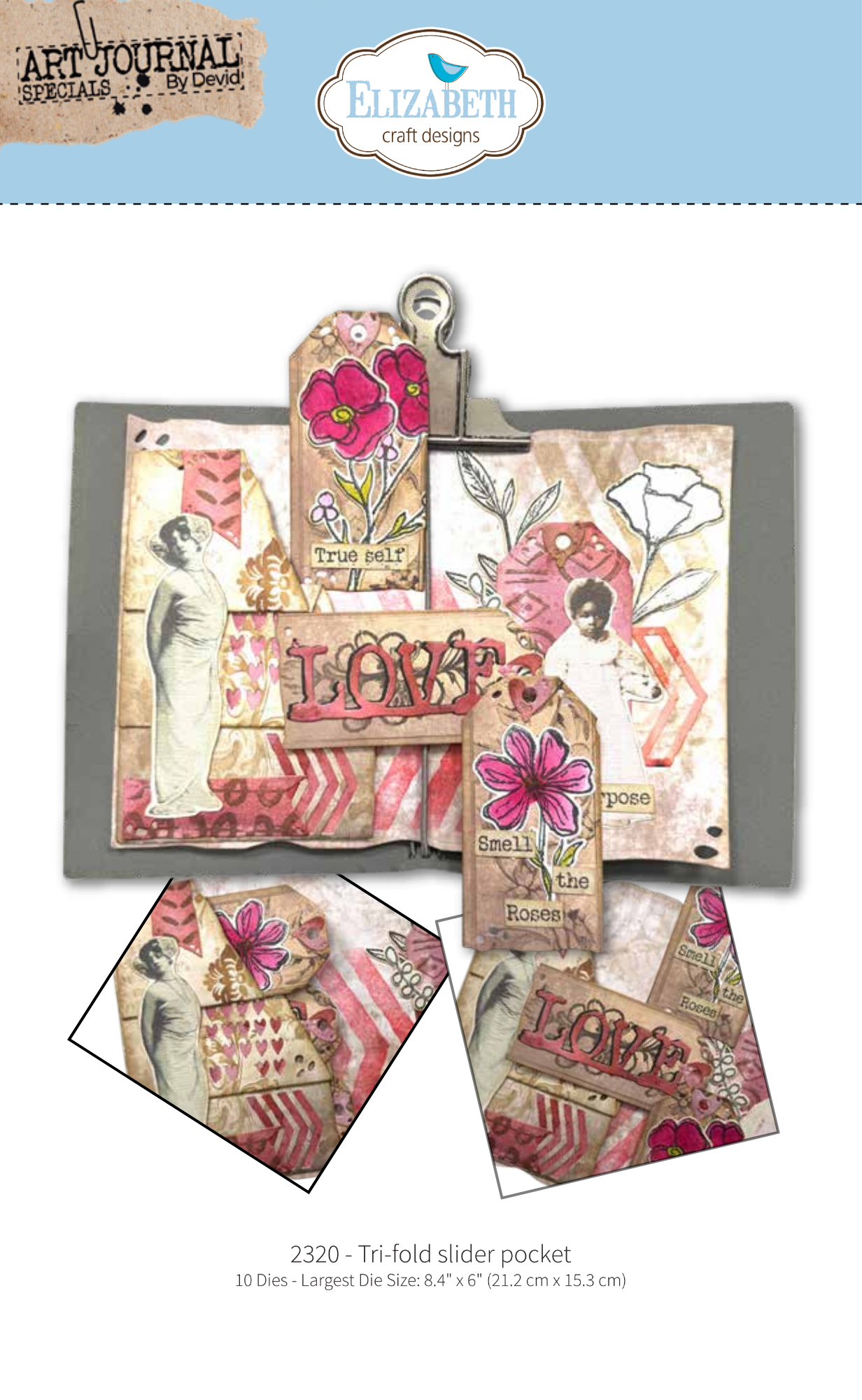 Elizabeth Craft Designs Tri-Fold Slider Pocket Metal Die Set